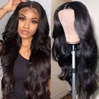 Недорогой бразильский Волнистый парик, 180 плотность, влажный и волнистый передний парик, бесклеевая кружевная фронтальная часть, человеческие волосы, парики 13x4