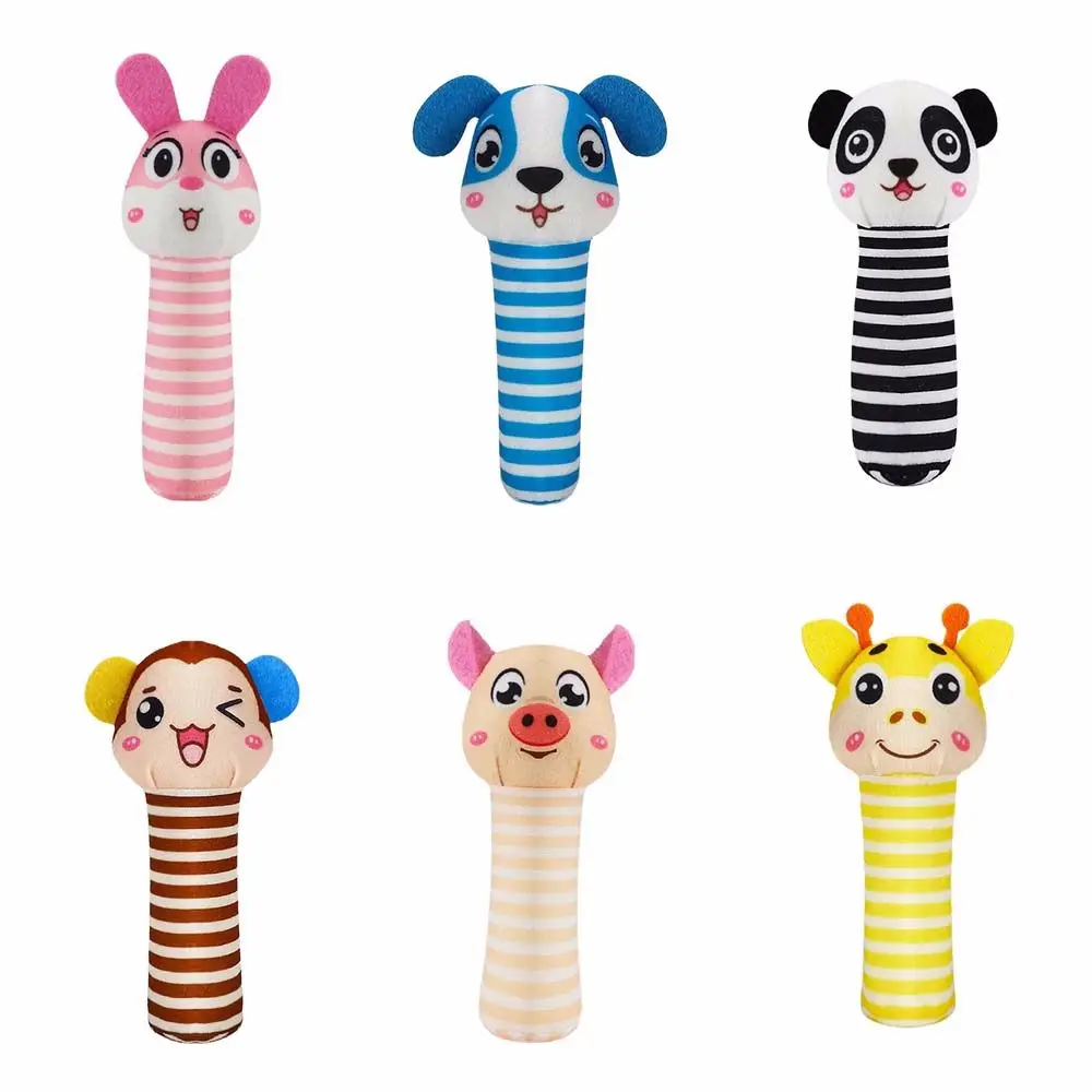 

New Soft Plush Baby Toy Animal Hand Bells Baby Teethe Rattle Toys High Quality Newborn Gift Animal Style Hand Bell Rattle 0-12M