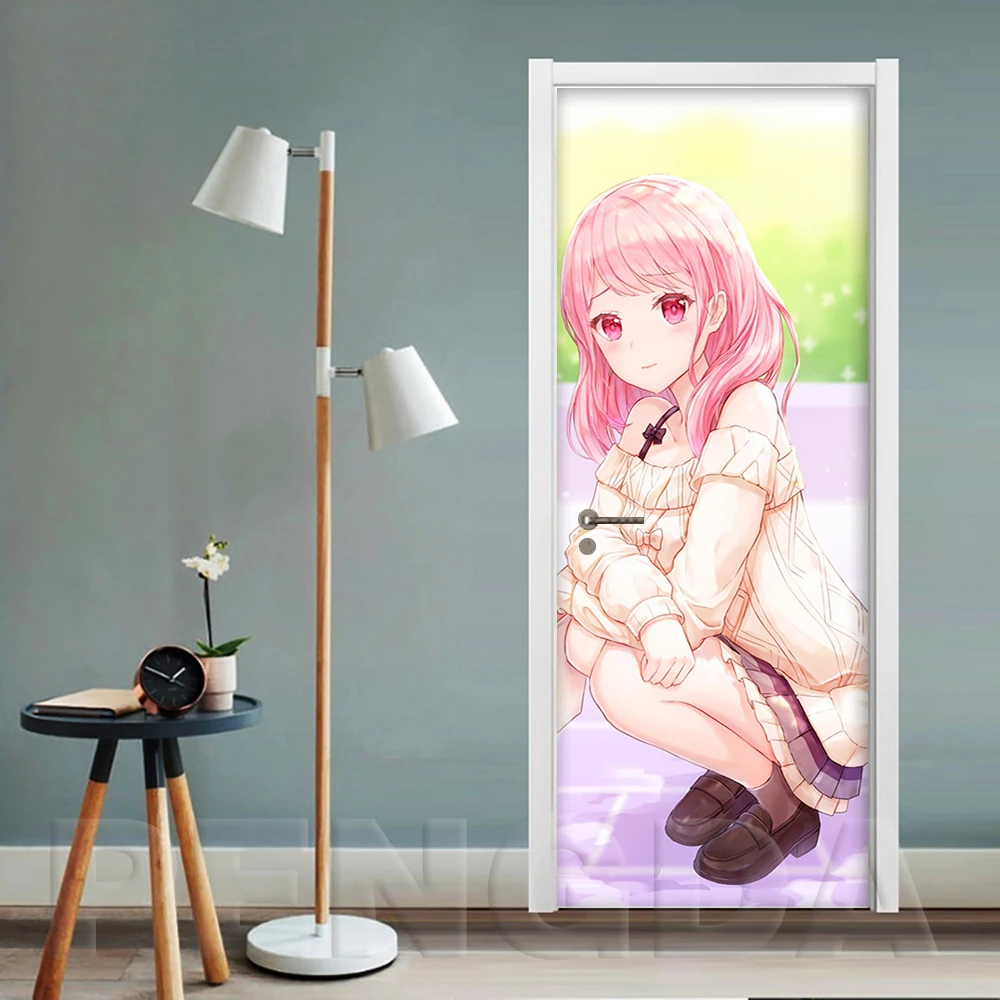 Домашний декор новые наклейки на стену настенная 3D наклейка дверь Постер с аниме
