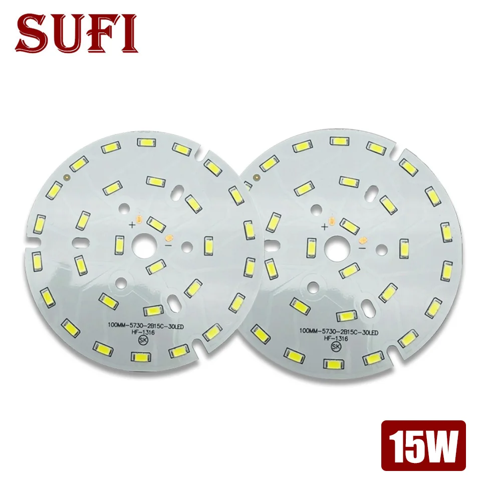 

10pcs LED Chip Bulb Lamp 15W SMD5730 Beads 85mm 100mm 120mm LED diode Round Light Source On Board For Lampada LED Spotlight DIY