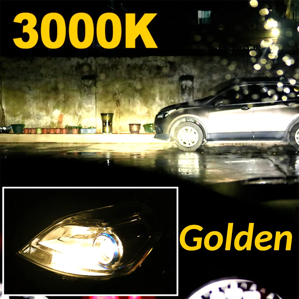 ASLENT 2 шт. C6 лампы Авто H8 H11 H7 H4 H1 9005 9006 H3 светодиодный фары 3000K желтый 6500K белый 8000K 72W