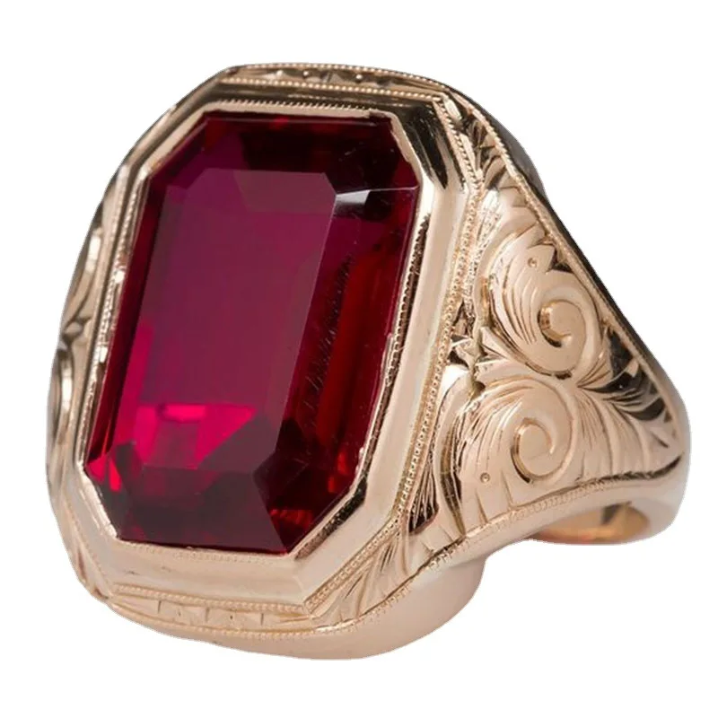 Винтажное мужское ювелирное изделие с красным кристаллом подвеска золотого