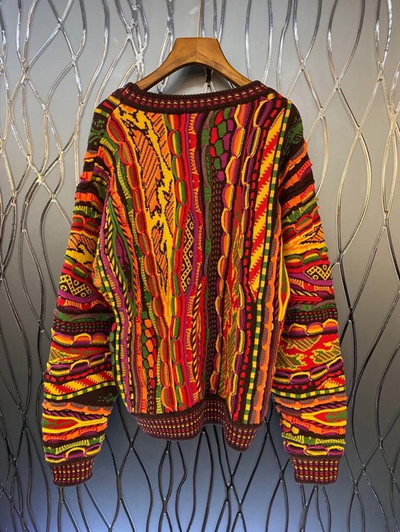 

2020 autumn and winter new women's fashion round neck thick line woven decoration long-sleeved loose sweater 1101