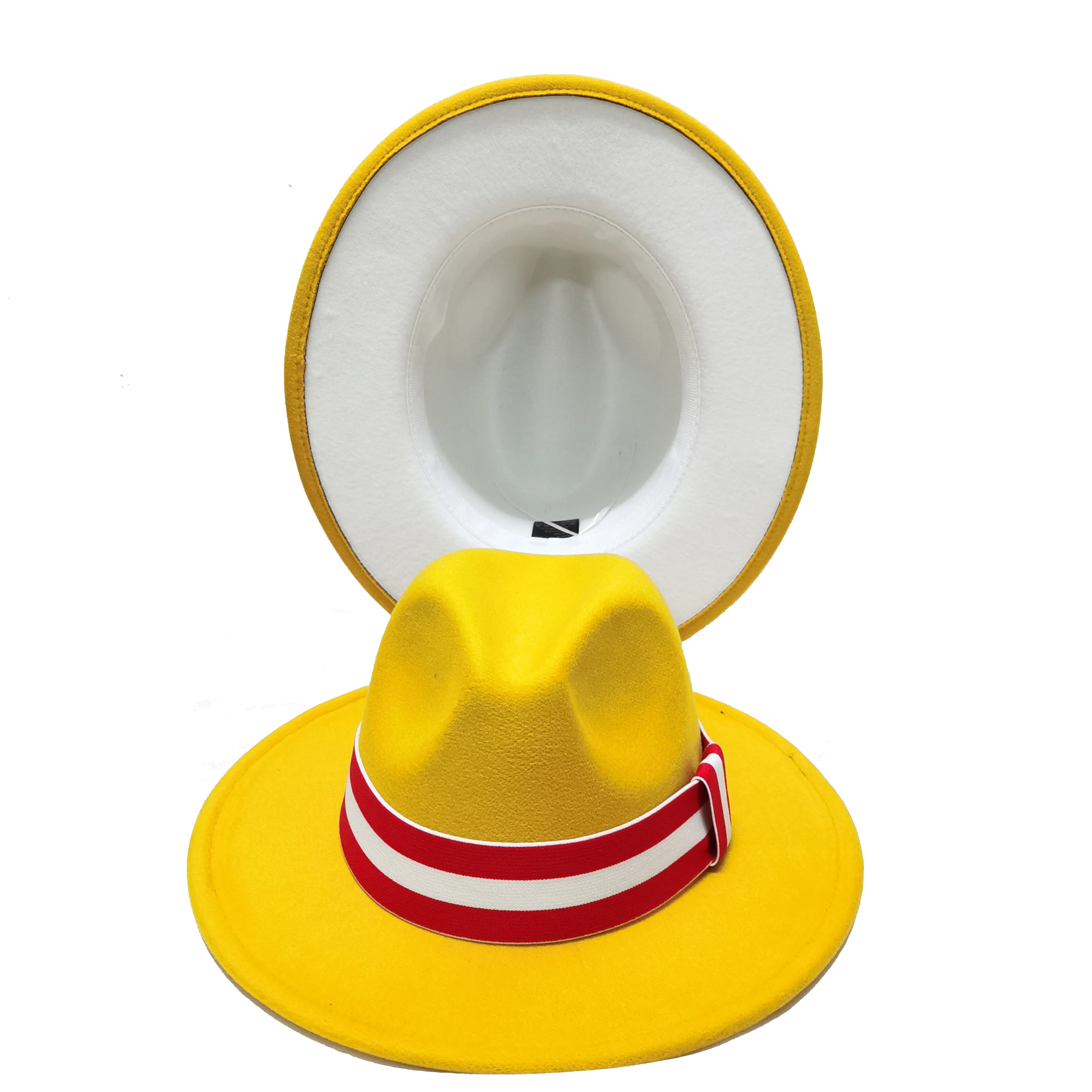 

Шляпа фетровая для женщин и мужчин, эластичная полоска с белой нижней частью, фетровая, цвет красный