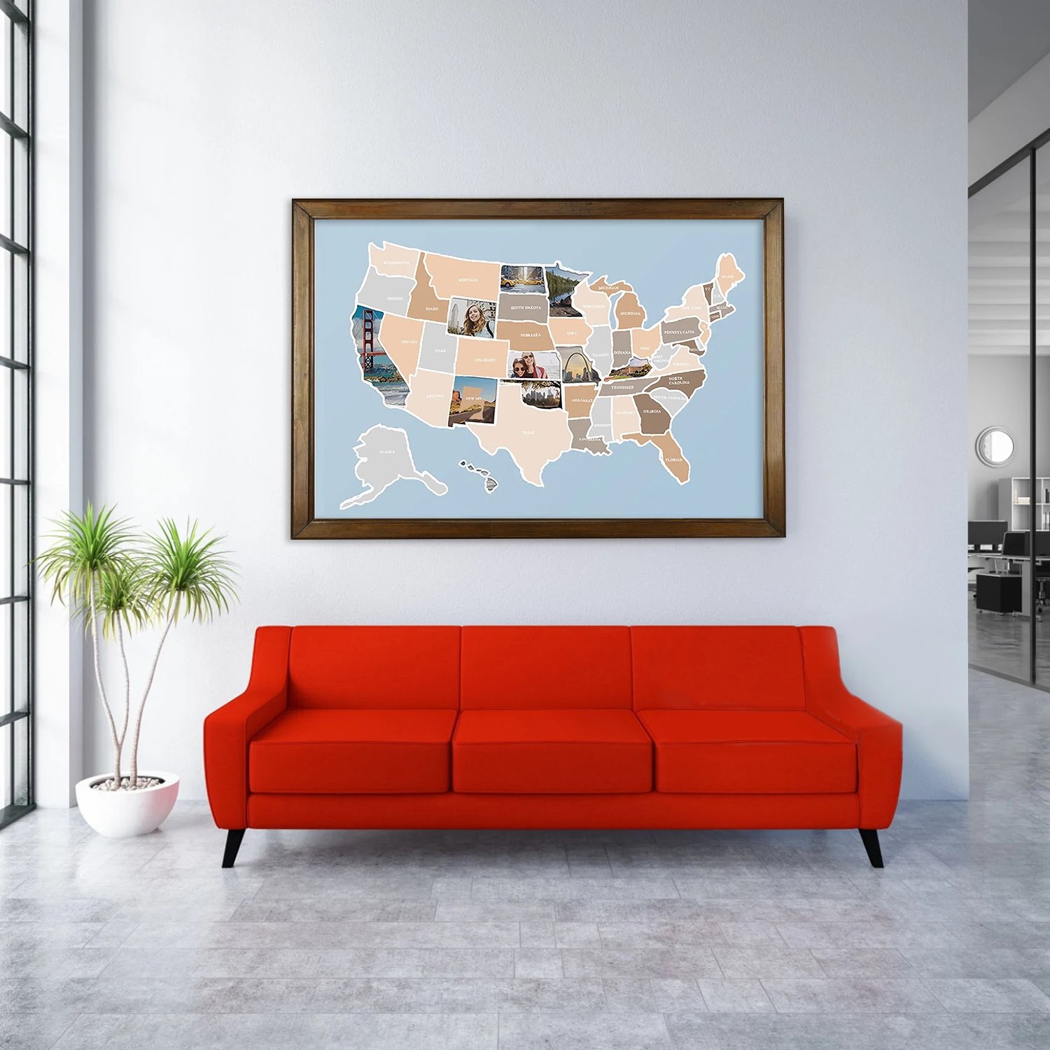 

2 шт./комплект, деревянные настенные фоторамки, 36 х24 дюйма