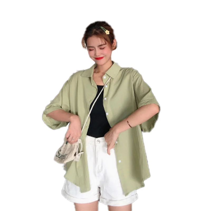 

New Korean loose short sleeve shirt for women in summer 2020