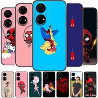 marvel cute spiderman phone case for huawei p50 p40 p30 p20 10 9 8 lite e pro plus black etui coque painting hoesjes comic fas