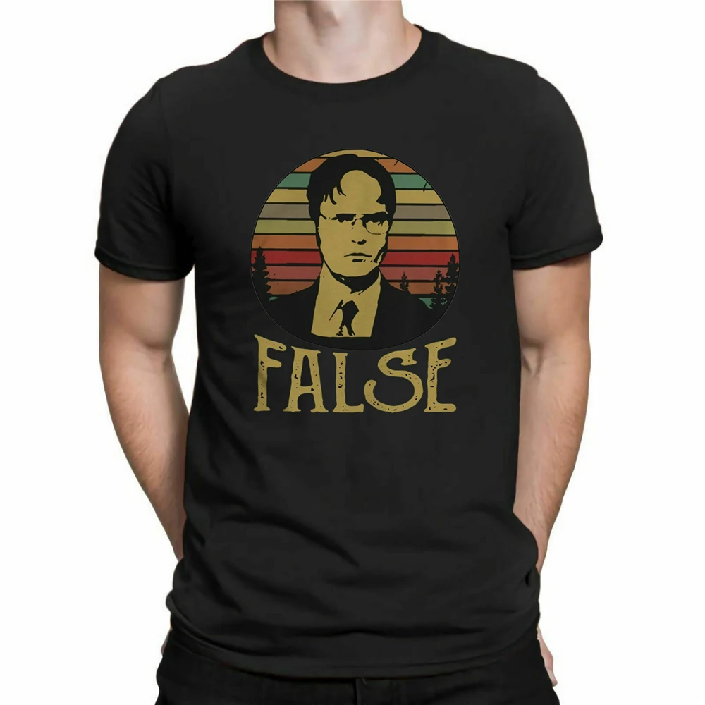Офис ТВ серия Dwight Schrute ложная винтажная графическая футболка Хлопковая мужская
