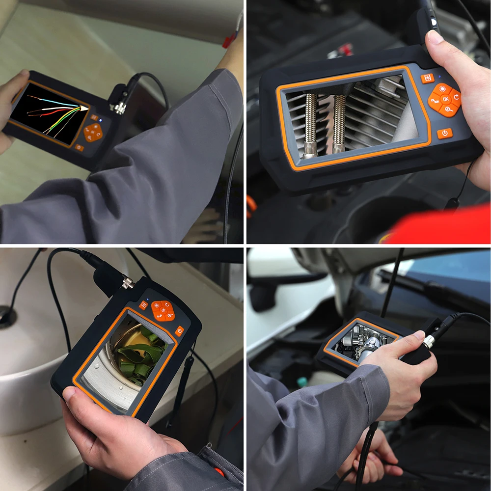 

5.5mm Industrial Endoscopes with 4.3 Inch IPS Screen 1080P High Precise Inspection Camera with 6 LED Lights IP67 Waterproof Lens