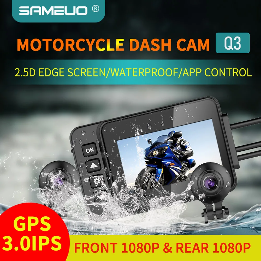 

SAMEUO Motorcycle camera Q3 4K Video recorder dash cam Moto Action camera dvr bike drive recorder motorcycle room Waterproof WIF