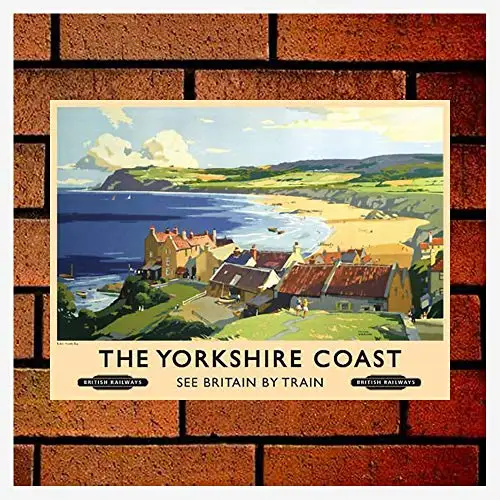 

British Railways The Yorkshire Coast Vintage Decor Sign 12x16 Tin Sign