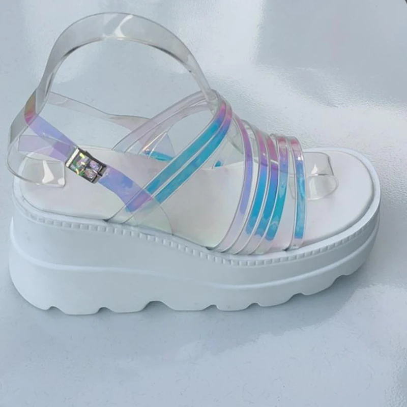 

Plus size sandals women 2020 summer European and American thick-soled platform high heels casual shoes beach shoes