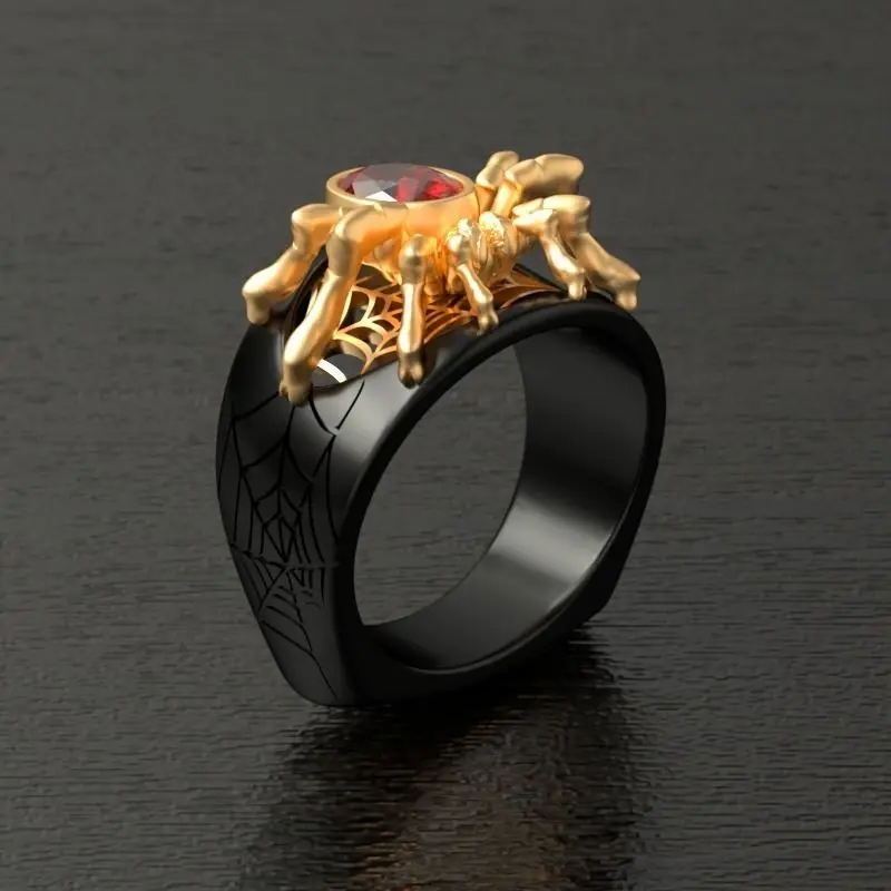 Новые двухцветные Изящные циркониевые кольца тарантула паука для мужчин и