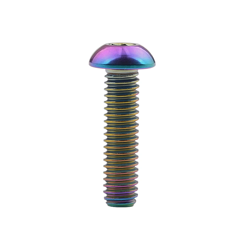 Rainbow Wanyifa Ti болты M4 x6 8 10 12 15 20 мм Кнопка шестигранный ключ коническая головка титановый винт для велосипеда - Цвет: Rainbow