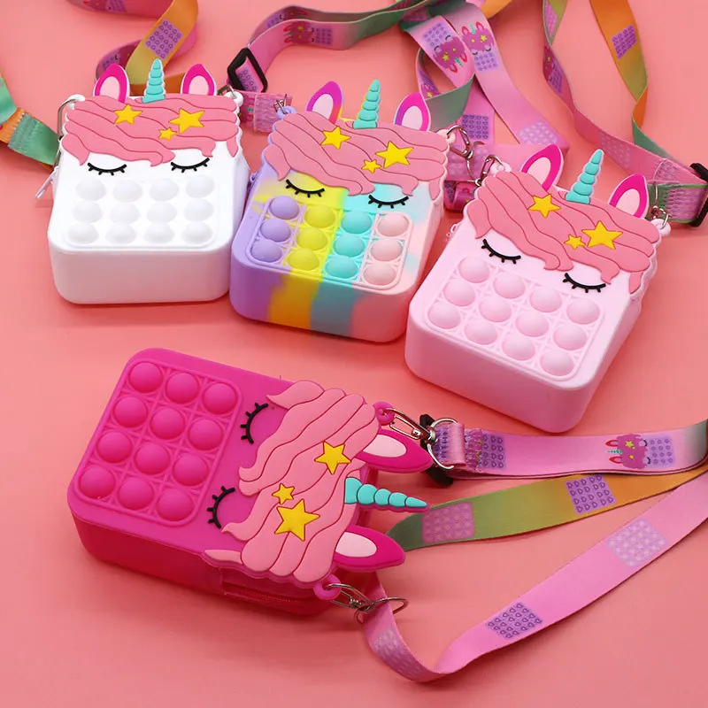 

New Popper Sensory Popet Silicone Push Bubble Stationery Storage Bag Popite Poppit Decompression Coin Purse Popo It Fidget Toy