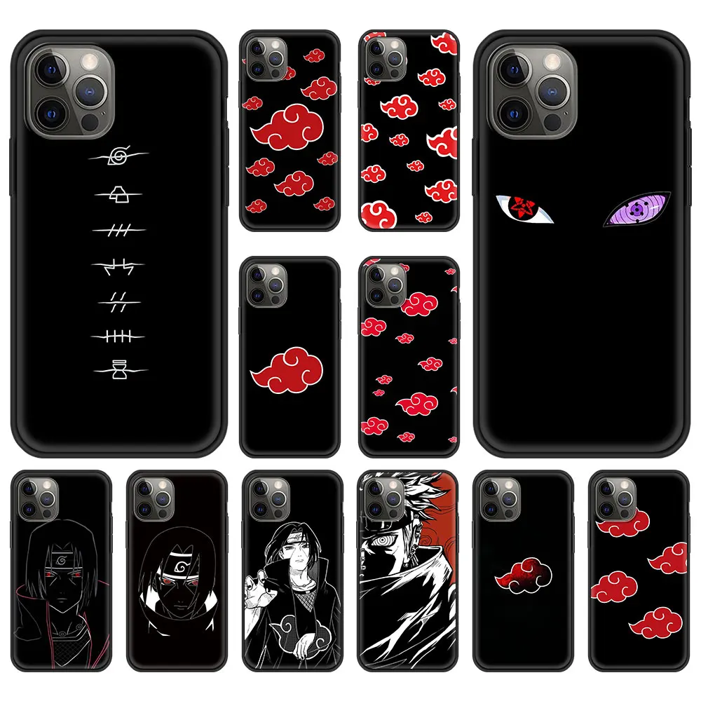 Чехол Akatsuki с аниме N-Наруто для iPhone 11 12 Pro Max чехол телефона 7 8 Plus SE2020 X XR XS роскошный
