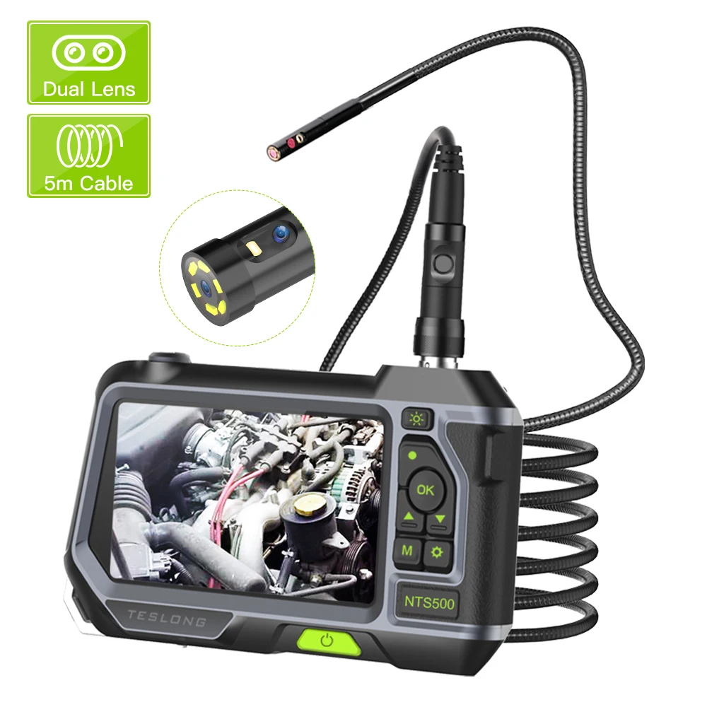 

Промышленная камера-эндоскоп Teslong, 5 дюймов, 1280P HD ЖК-экран, Водонепроницаемый Бороскоп