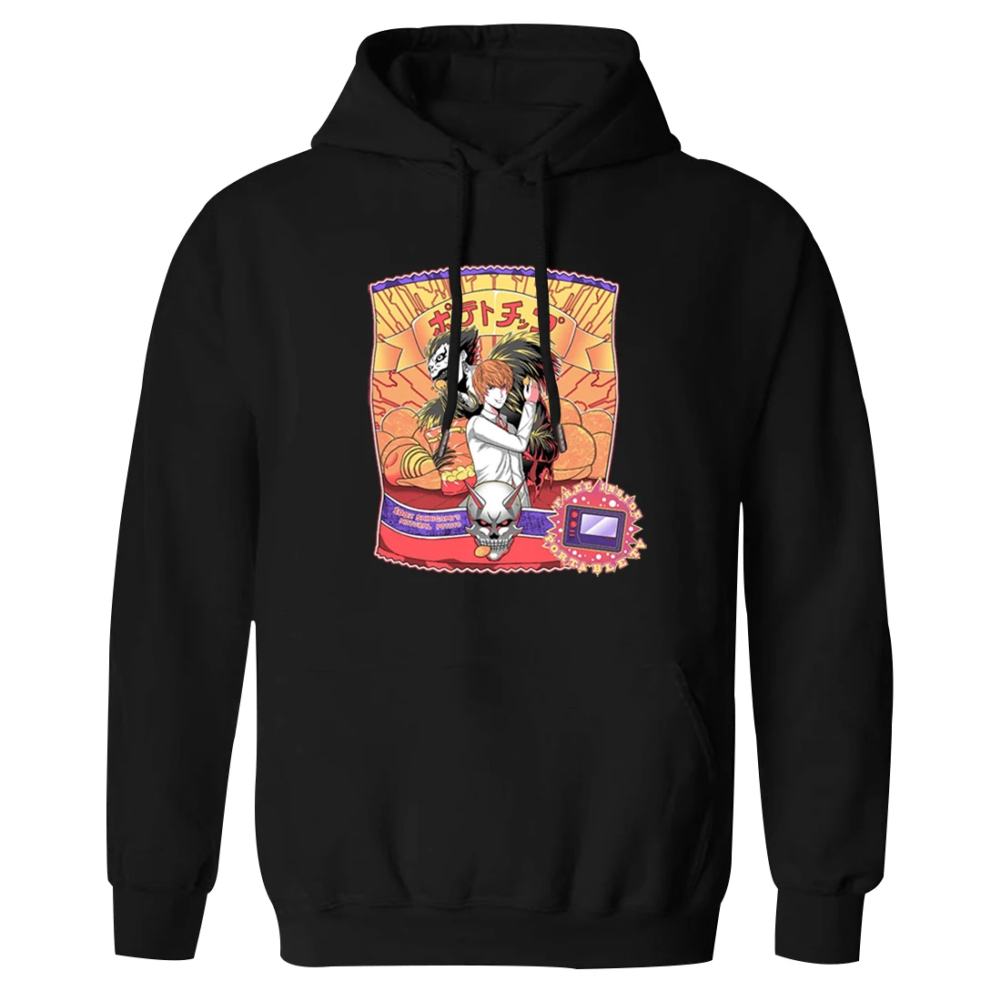 

С капюшоном для мужские смертная записка с длинным рукавом К-поп свитшоты с принтом и капюшоном верхняя одежда для отдыха Одежда Топы в стил...