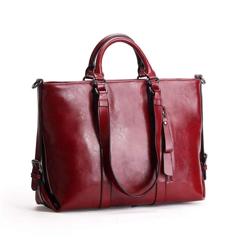 

Nesitu High Quality A4 Large Black Red Blue Brown Split Leather Office Women Handbag Female Shoulder Messenger Bag Tote M6178