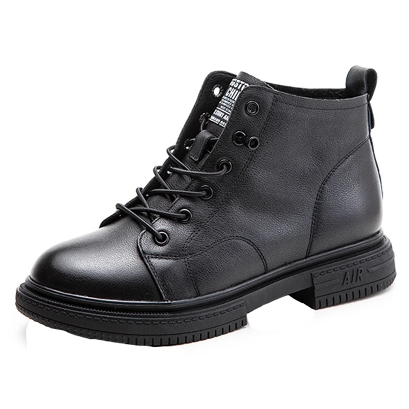 

Flat riding boots women's short boots British style black single boots 2020 new boots autumn leather shoes small short boots