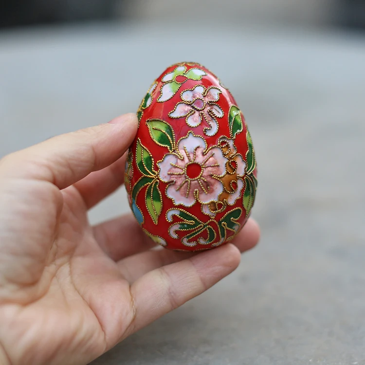 

Old Beijing authentic Cloisonne egg ornaments stock handicraft copper tire strangles enamel foreign trade old goods