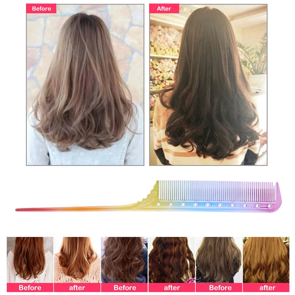 

Rainbow Comb Hairdressing Salon Equipment Plastic Comb Hair Cutting Styling Tool Personal Health Care Accessaries Supplies