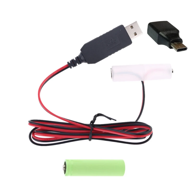 Блок питания LR6 AA USB или Type C может заменить 1 4 батарейки на Рождество радио игрушку