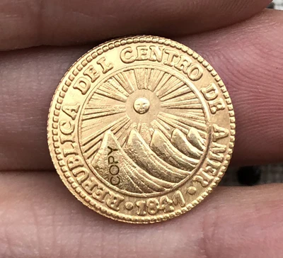 1841 Центральная Америка 1 Escudos копия монет 18 мм | Дом и сад