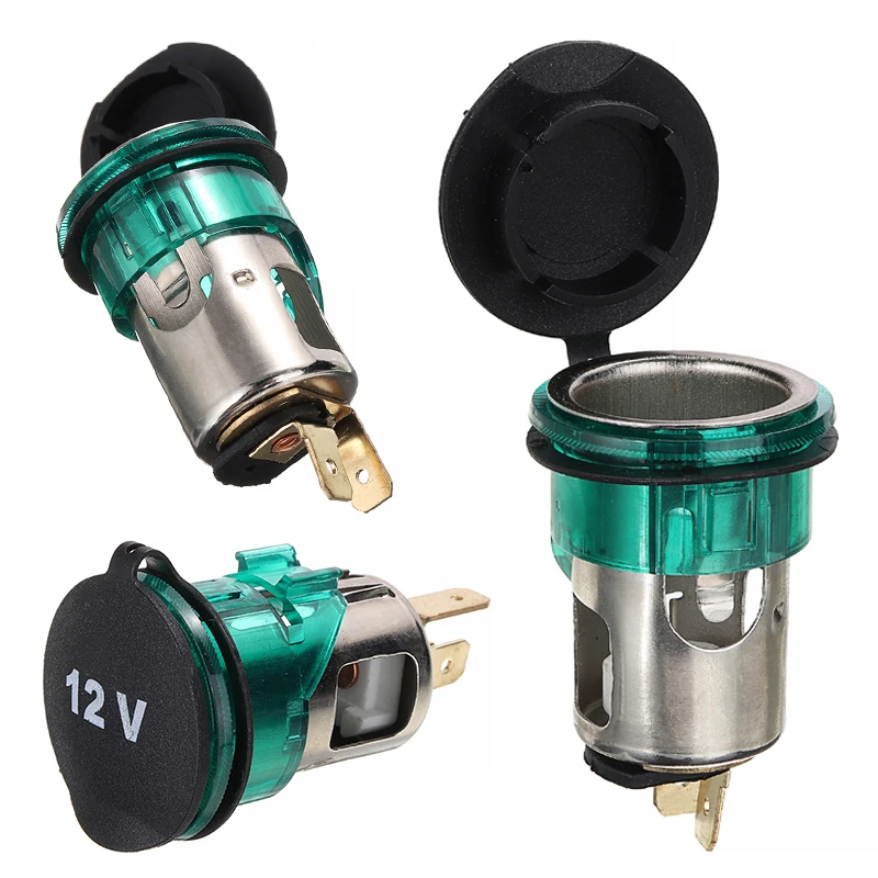 Новая зеленая медная нейлоновая розетка для автомобильного прикуривателя 12