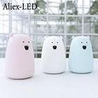 Милый светодиодный ночник, силиконовый медведь, украшение для спальни, Ночной светильник с мягким сенсорным датчиком, цветной прикроватный светильник для детей, подарок для детей