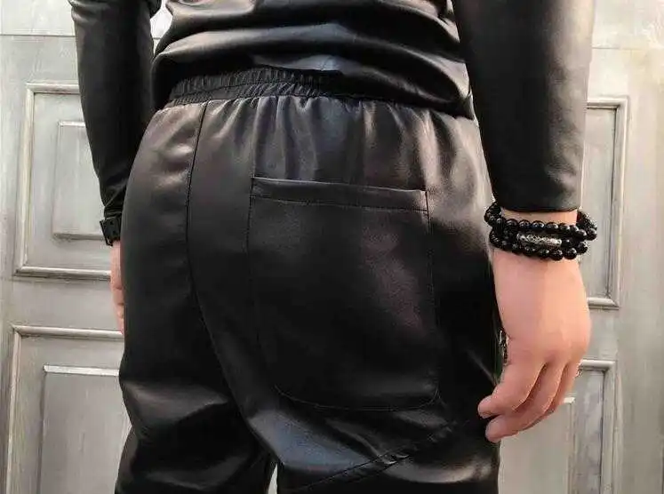 

Hot Mannelijke Pu Laag Kruis Leren Broek 2021 Herfst En Winter Nieuwe Mannen Slim Koreaanse Voeten Broek Hip Hop Harembroek