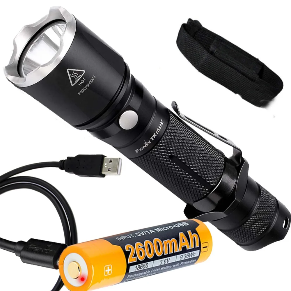 Fenix TK15UE 1000 люмен CREE светодиодный тактический/охотничий фонарик с аккумулятором AB