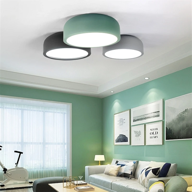 LED e27 round modern ceiling lamp fixture Nordic Home office living room bedroom aluminium lighting | Лампы и освещение