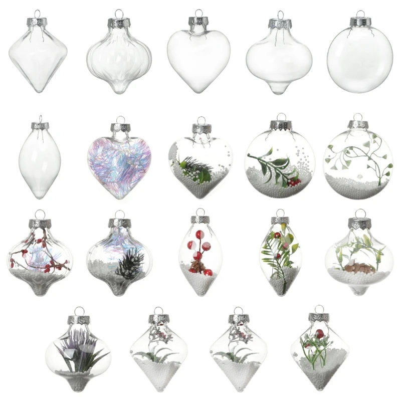 

27RE Рождественский подвесной шар, украшение, пластиковая прозрачная фотография для творчества, проектов на Рождество, свадьбу, день рождени...