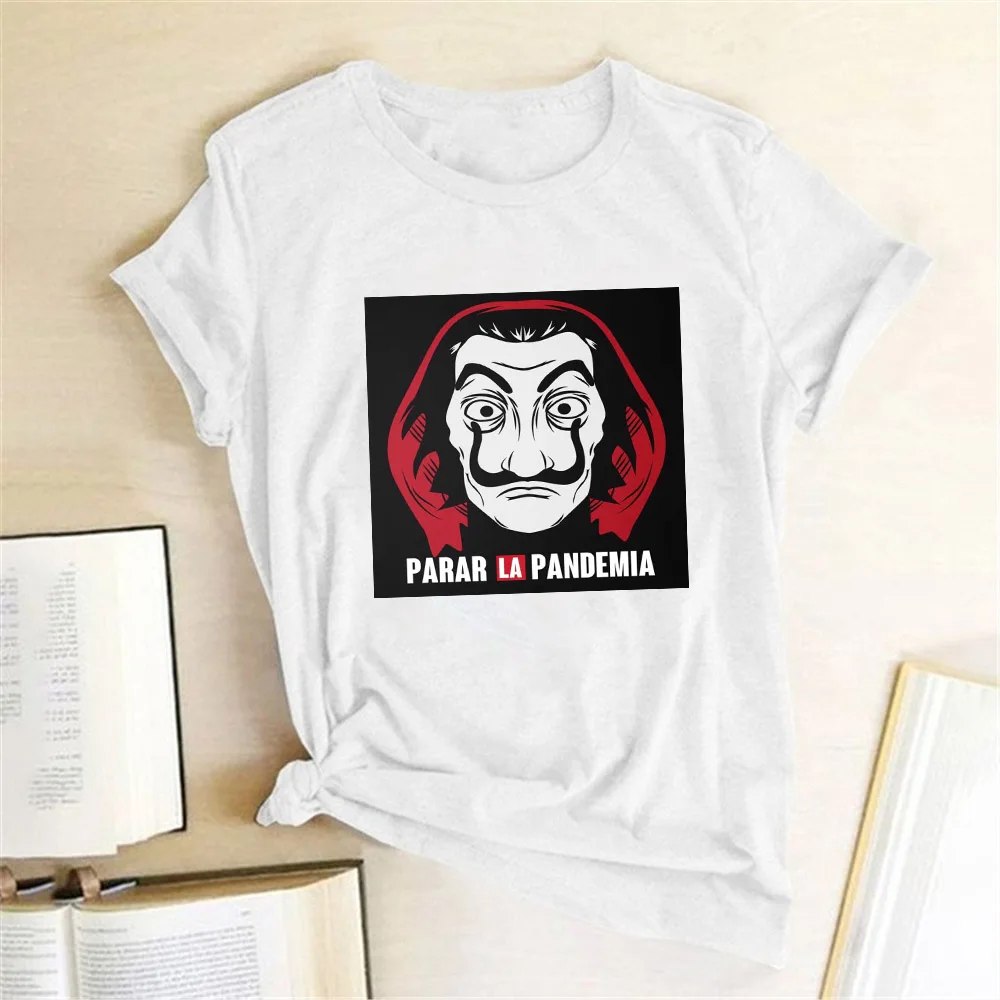 Модная женская футболка с принтом Parar La Pandemia Casa De Papel топ деньги дом бумаги Camiseta ТВ