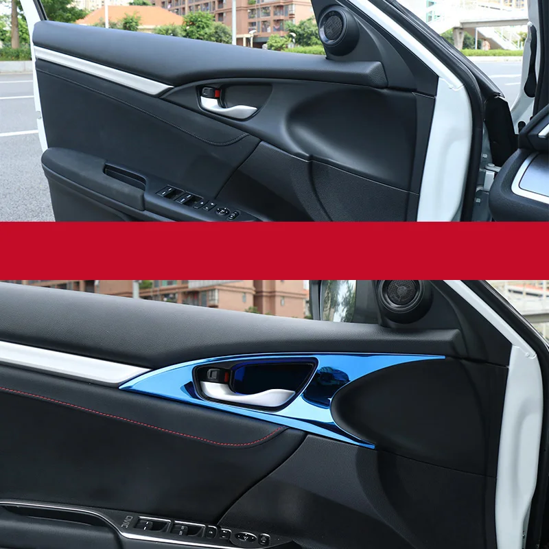 

Stainless Steel Inner Door Handle Bowl Cover Trim for Honda Civic 2016-2019