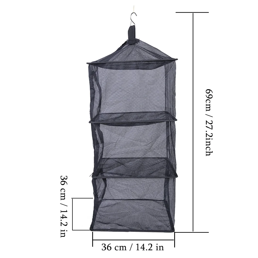 Camping Portable Dry Net Folding 4 Layer Hanging Mesh Foods Dish Outdoor BBQ Picnic Bag Rack Shelf Storage Basket Tableware | Спорт и