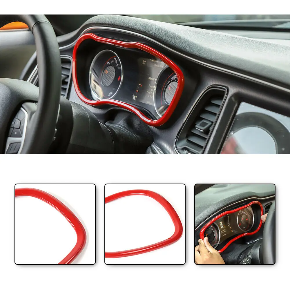

for Dodge Challenger 2015-2019 Interior Dashboard Instrument Meter Frame Cover Trim
