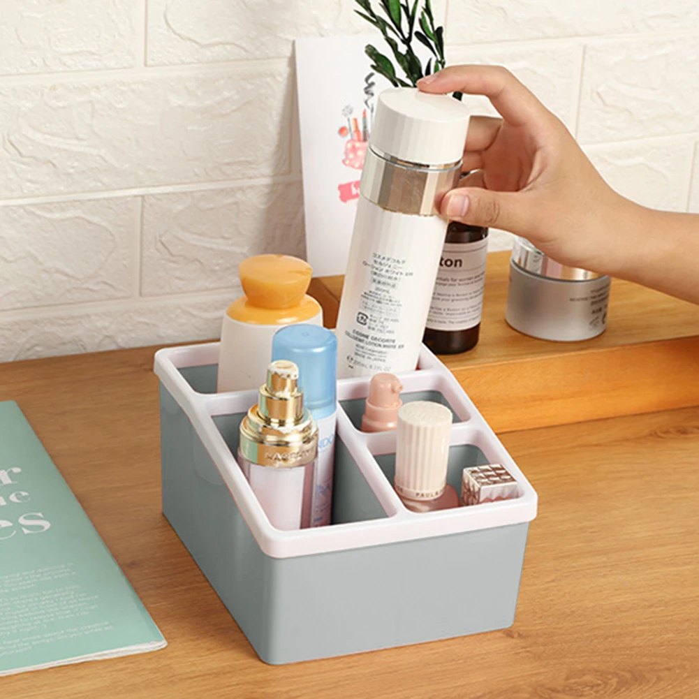 

School Stationery Makeup Organizer Desktop Storage Box Container for Cosmetics Stationery Plastic Organizer School Office Supply