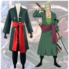 Новый костюм аниме-униформы ророноа Зоро косплей казунокуни Зоро зеленое пальто с длинным рукавом короткие волосы парик анимационная выставочная ткань