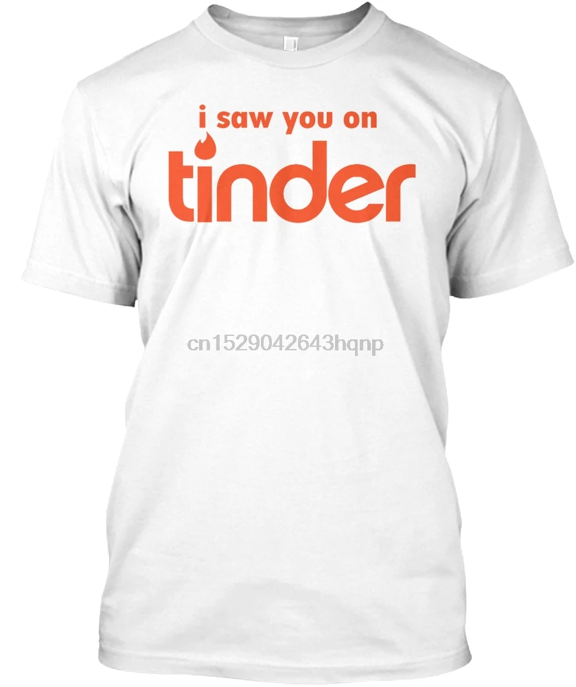Мужская футболка I Saw You On Tinder забавная для свиданий женские футболки | одежда