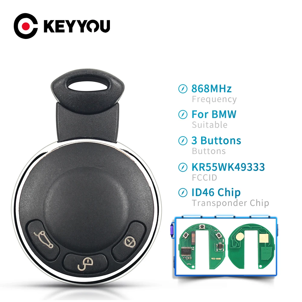 KEYYOU умный ключ для BMW Mini Cooper S ONE D CLUBMAN COUNTRYMAN CABRIO KR55WK49333 315/868 МГц ID46 PCF7953 чип пульт