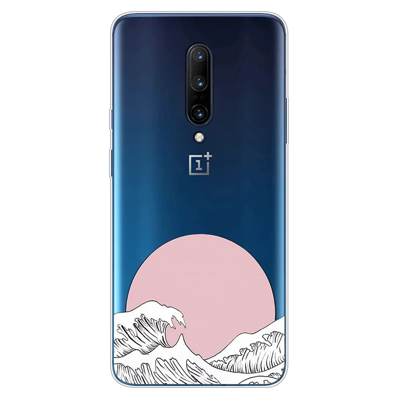 Прозрачный волнистый персиковый чехол для телефона Oneplus 8 7T 7 Pro 6 6T 5 5T 3 Мягкий ТПУ