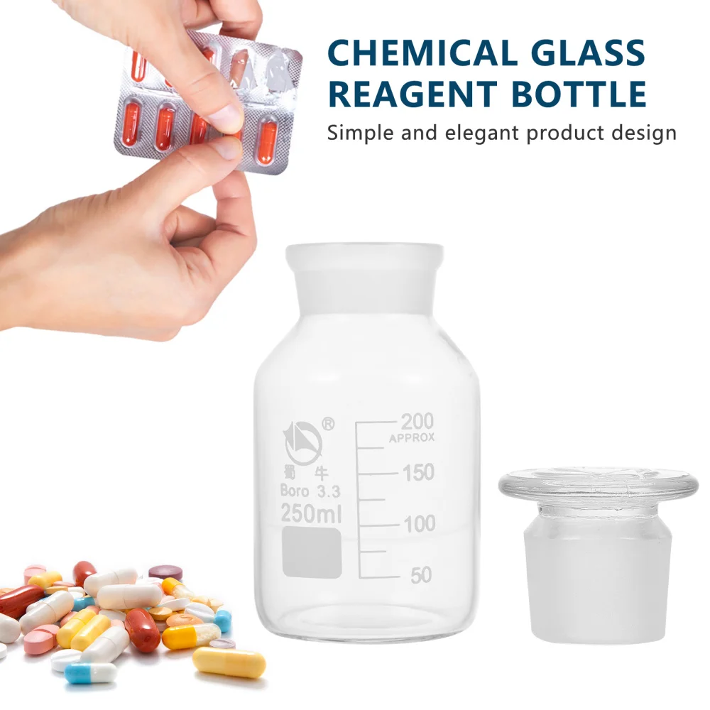 

Glass Chemical Reagent Bottle Multi-functional Practical Reagent Bottle