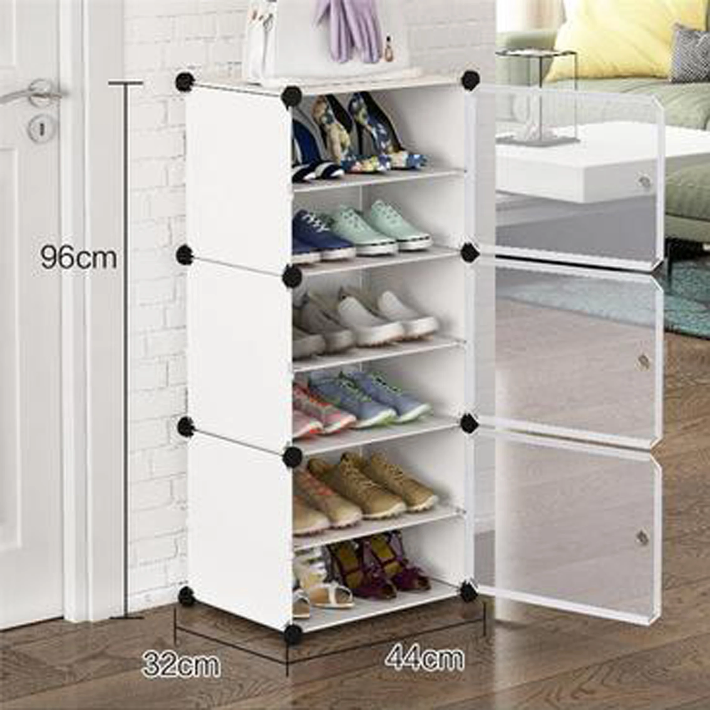 

Simple Shoe Cabinet With Multi-Layer Shoe Rack, Solid, Dustproof, Transparent, Outdoor Rain Proof And Sunscreen Belt Door