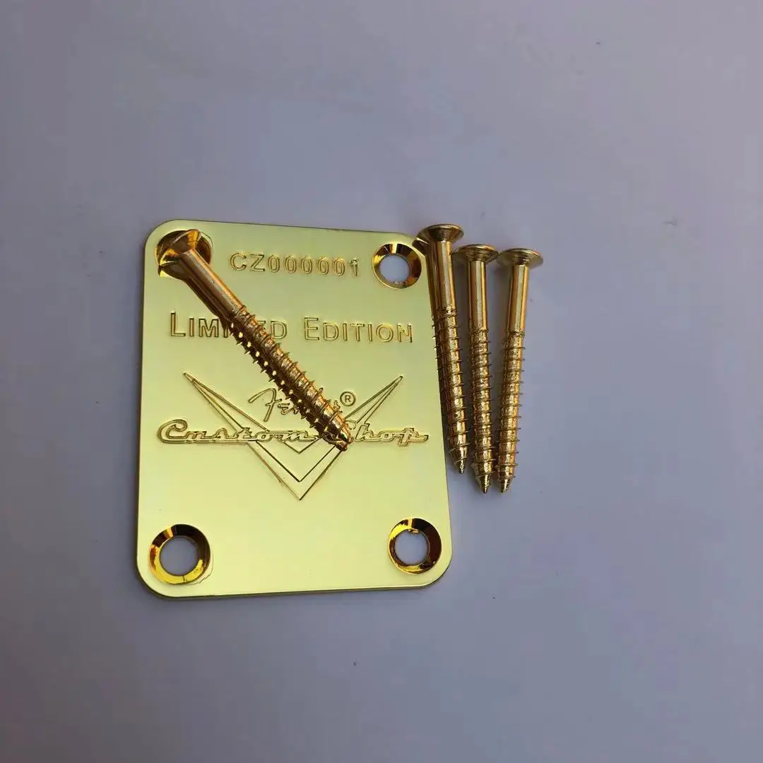 limited edition custom shop chromgoldschwarz neck platte für sttele elektrische gitarre inklusive schrauben free global shipping