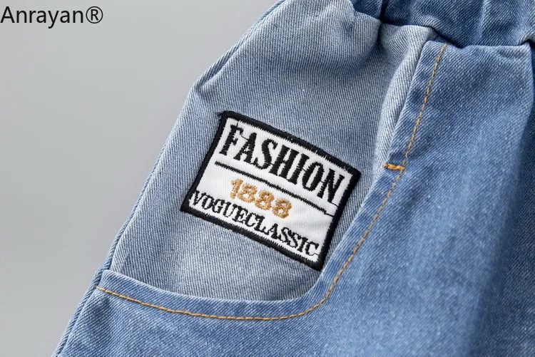 Летняя новинка детская одежда Детская футболка с мультяшным рисунком джинсовые