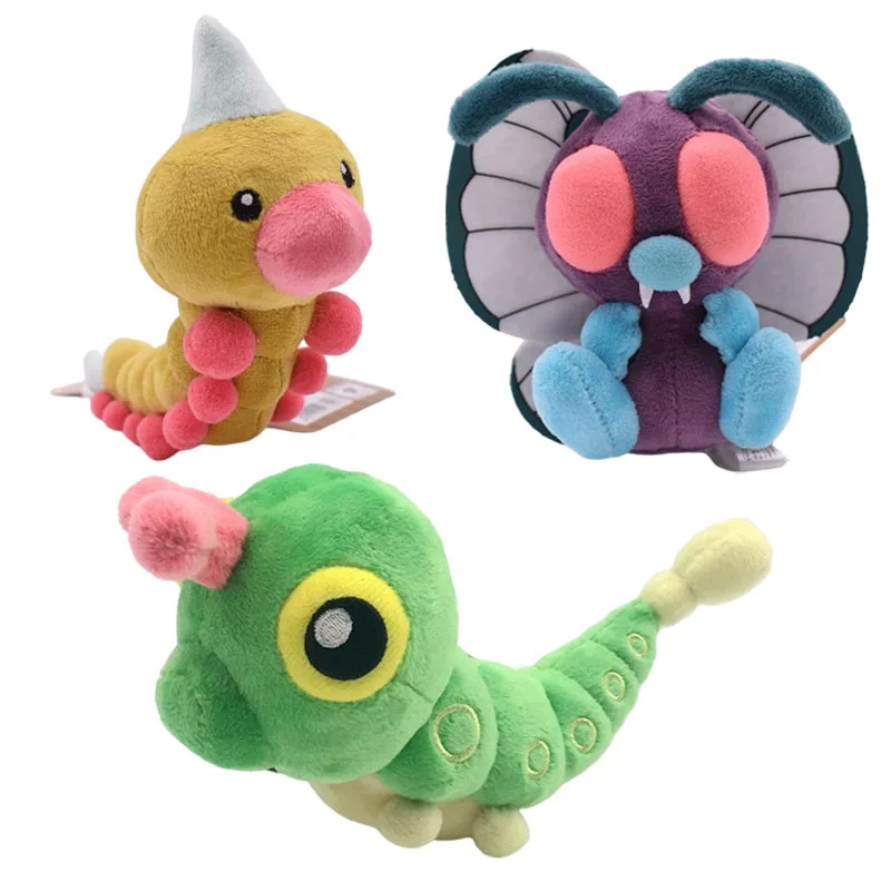 

16CM Pokemon Stuffed Plush Animals Toy Caterpie Weedle Butterfree Anime Kawaii Cute Plushie Doll Toys Children Birthday Gifts