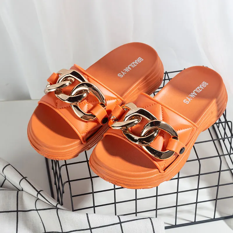 

New thick bottom stepping on shit slippers women summer home bathroom bathing thick soft bottom outer wear sandals and slippers