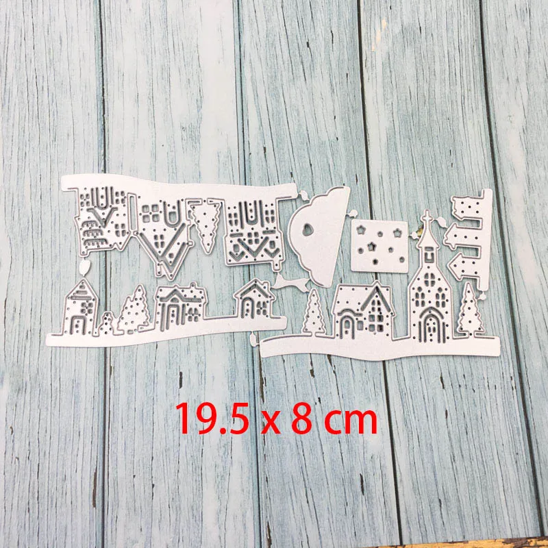 metal cutting dies new beautiful castle house stencil for diy scrapbooking paper photo cards embossing tree border dies cutting free global shipping